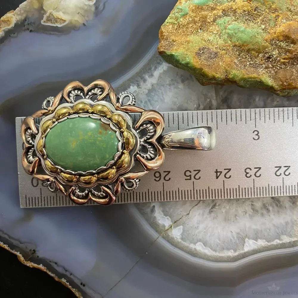 Carolyn Pollack Southwestern Style Mix Metal Turquoise & Rhodonite Pendant